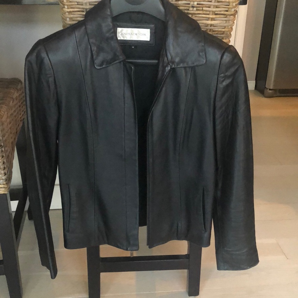 Jones New York Leather Coat